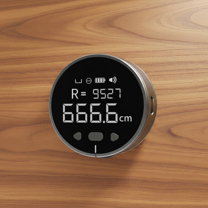 Rollr digital measuring wheel with large clear display showing 666.6cm measurement and battery indicator.